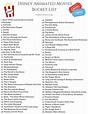 {Free Printable} Disney Animated Movies Bucket List #disney #movies # ...
