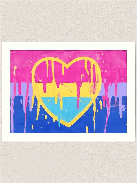 Bisexual And Pansexual Painted Pride Flag Art Print By Lewin Wild