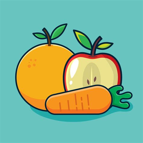 Healthy Food Concept Isolated Cartoon Illustration In Flat Style
