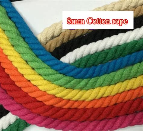 Buy Super Soft 8mm X20m 100 Cotton Rope Thick 3ply