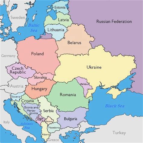 Eastern Europe And Asia Map Maps Of Eastern European Countries
