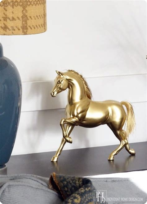 Decorating your home doesn't have to cost a fortune. A Thrift Store Horse and Spray Paint Magic