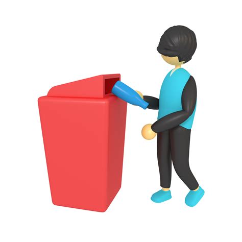 3d Illustration Of A Man Throwing Trash On Garbage 22152035 Png