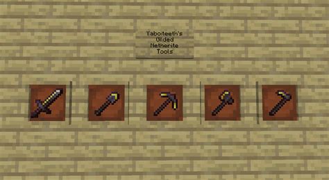 Gilded Netherite Tools Minecraft Texture Pack