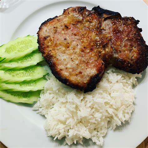 Vietnamese Grilled Lemongrass Pork Chops Thit Heo Nuong Xa R Foodporn