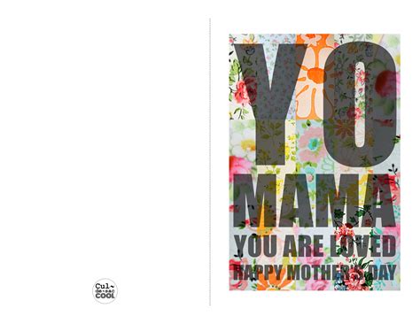 Diy Printable Mothers Day Card‘yo Mama