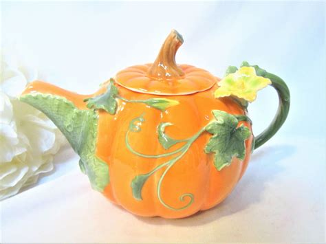 Teapot Tea Lovers Porcelain Pumpkin Ceramic Pottery Etsy Ceramic