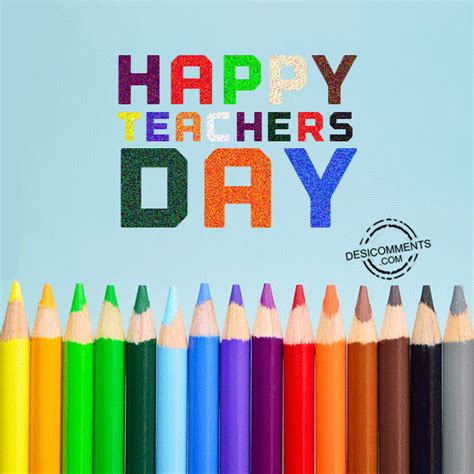 Colorful Pencils With The Words Happy Teachers Day Written On Them