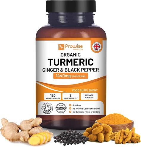 turmeric curcumin 1440mg with black pepper and ginger i 120 vegan turmeric capsules high strength