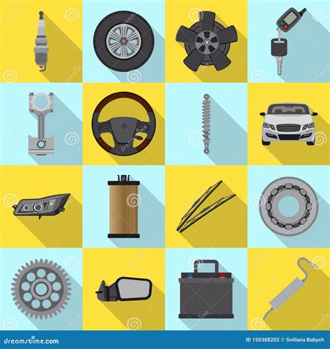 Vector Design of Auto and Part Logo. Set of Auto and Car Stock Vector