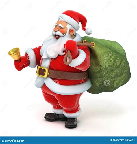 Santa Claus Holding Bag Full Of Presents Stock Illustration