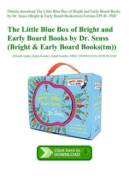 ebooks download the little blue box of bright and early board books by dr seuss bright and early