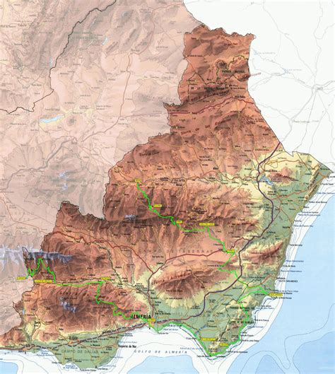 Mapa Físico De La Provincia De Almería Tamaño Completo Ex