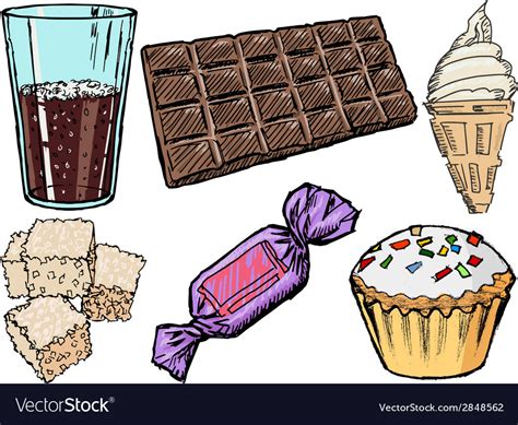 Sweet Foods And Drinks Royalty Free Vector Image
