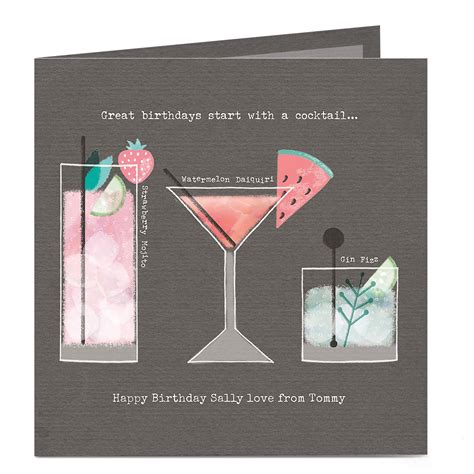 Funny, cute, and christian inspirational birthday cards online! Buy Personalised Birthday Card - Start With A Cocktail for ...
