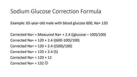 Sodium Glucose Correction Formula Youtube