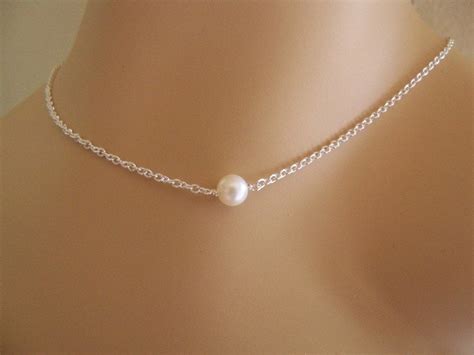 Single Pearl Necklace White Freshwater Pearl 8mm Aa Grade Wire