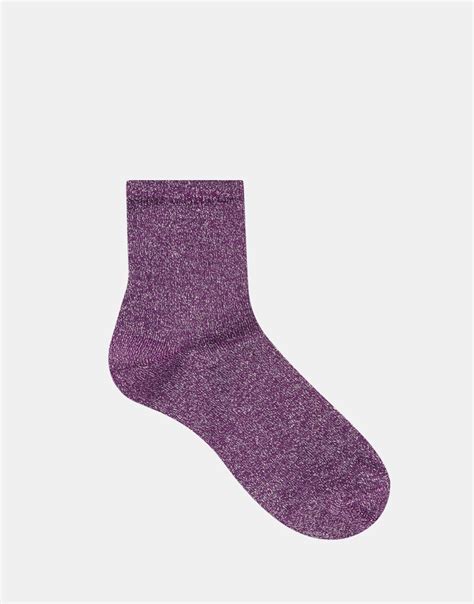 Asos Glitter Ankle Socks In Purple Lyst