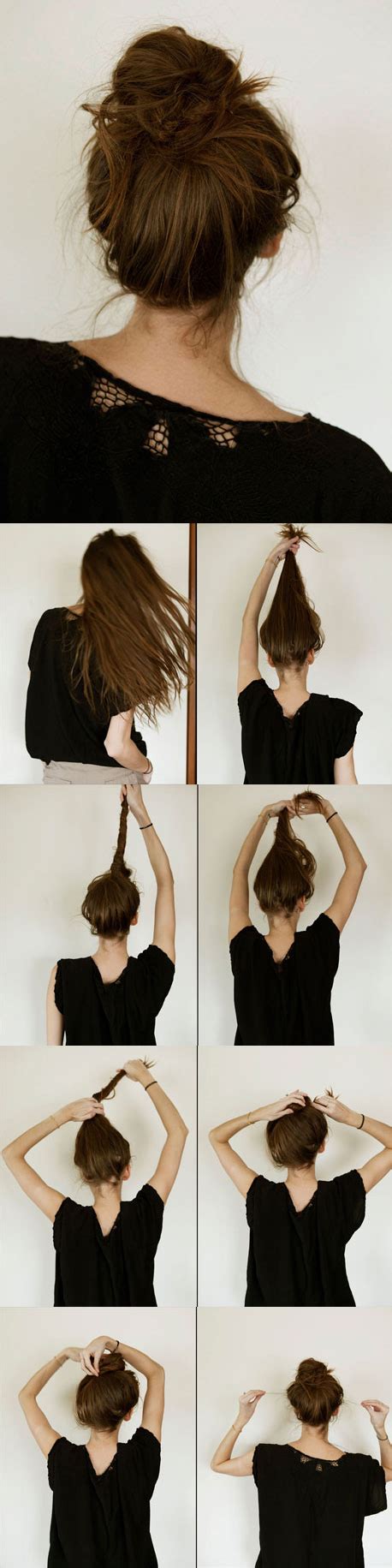 Super Easy Knotted Bun Updo And Simple Bun Hairstyle Tutorials