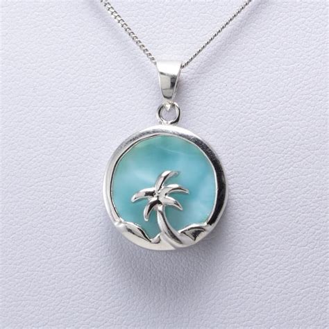 Larimar Necklace Sterling Silver Larimar Pendant Etsy Pendant