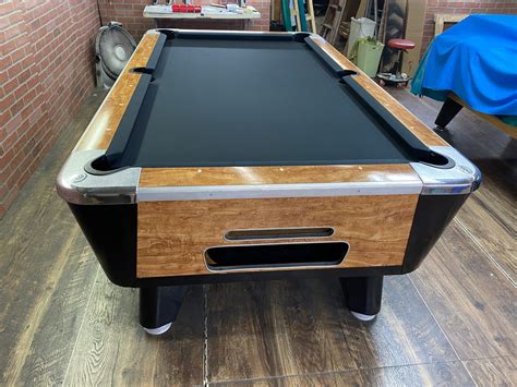 7′ Valley Orange Oak Used Coin Operated Pool Table Used Coin Operated