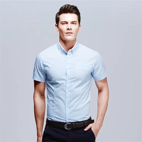 2015 New Brand Mens Dress Shirts Short Sleeve Casual Shirt Men Slim Fit Brand Design Formal