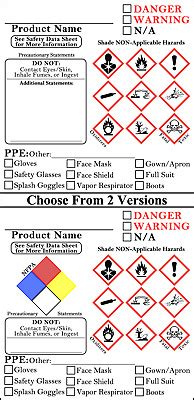 GHS Secondary Container Label 3 X3 90 Labels Includes 2 Right To