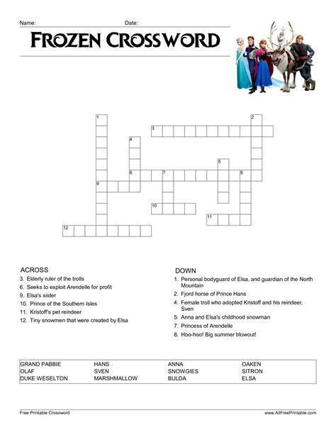 Download free printable crossword puzzles software crossword power. Disney Crossword Puzzles Printable For Adults - You have my permission to share and print the ...