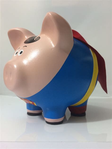 Alcancia Superman Cochinito Puerquito Cerdito Superheroe 29900 En