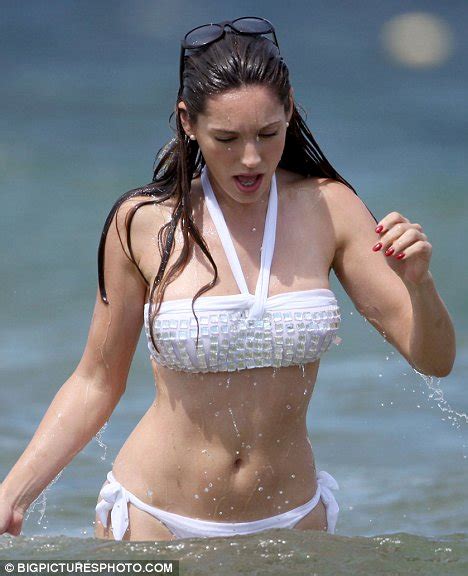 Kelly Brook Flaunts Her Newly Single Status In A White Bikini In St