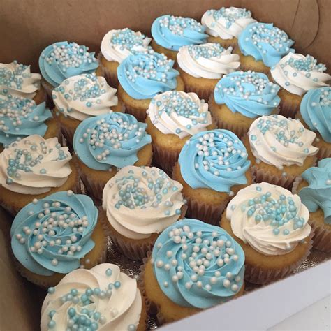 Blue And White Baby Shower Cupcake Planningababyshower Baby Shower