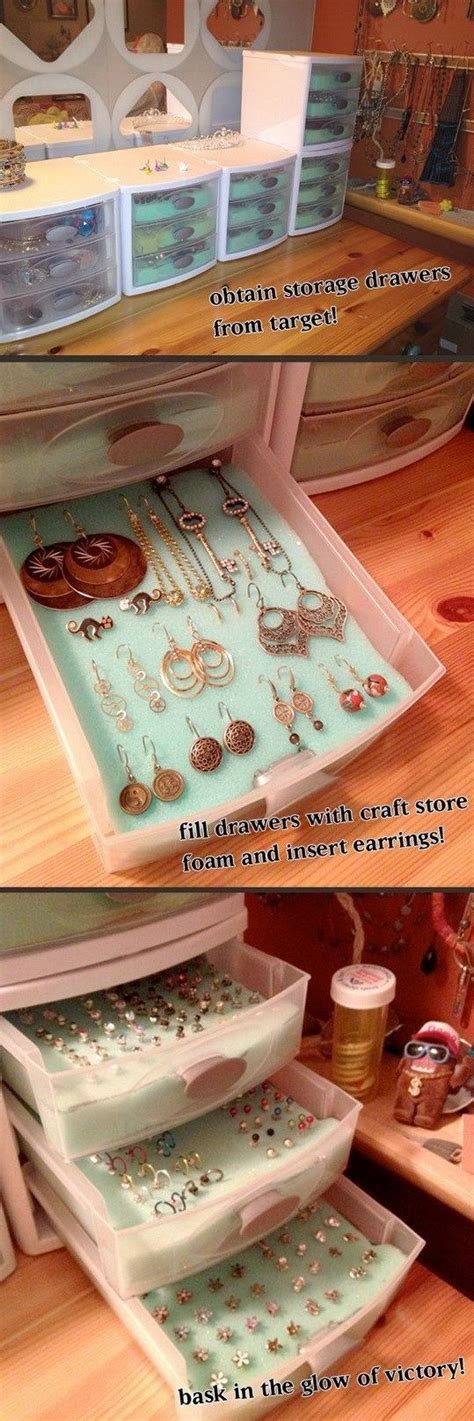 Dollar Store Plastic Drawers With Foam For Earrings Storage Do It