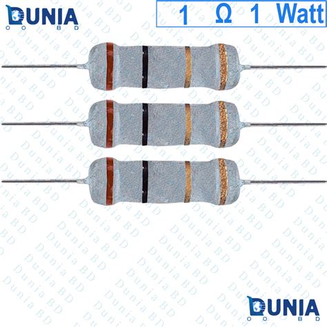 1 Ohm 1 Watt One Watt Resistor ±5 1Ω 1 Ohms Carbon Film Resistance