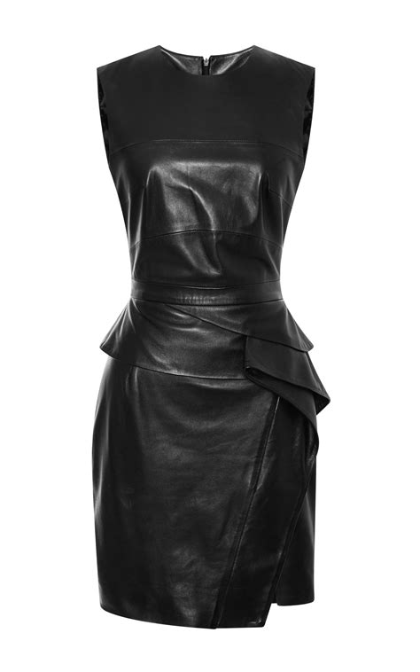 Elie Saab Black Sleeveless Leather Dress 5 425 Black Leather Dresses Leather Outfit Leather