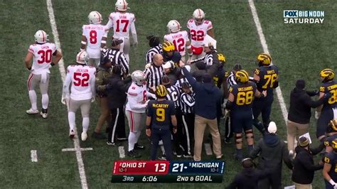 Fight Breaks Out In Ohio State Vs Michigan Game College Football
