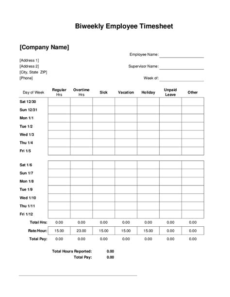 8 Best Images Of Blank Printable Timesheets Free Free Printable Work