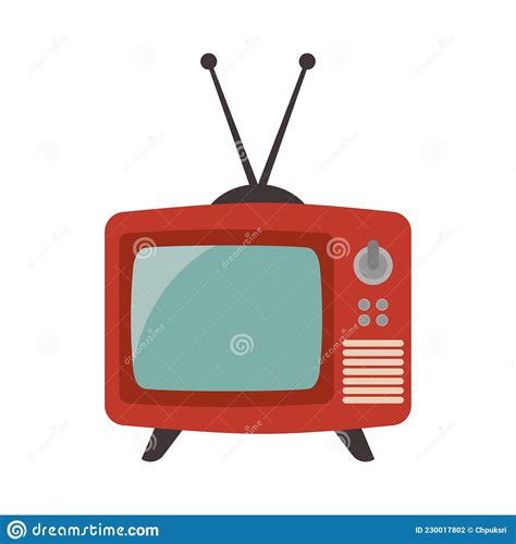 Vector Of A Red Retro Television Stock Vector Illustration Of