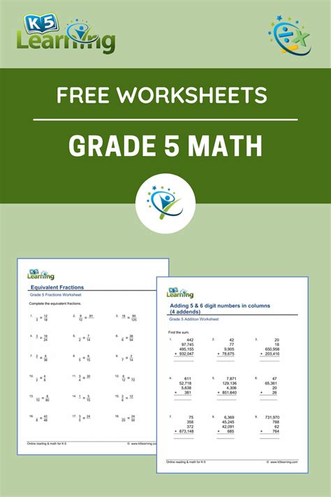 Free Grade 5 Math Worksheets Grade 5 Math Worksheets 5th Grade Math