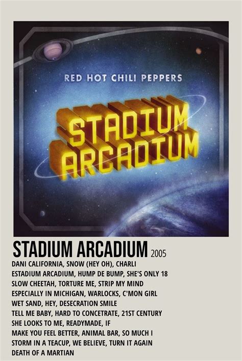Minimalist Polaroid Album Cover Stadium Arcadium Hot Chili Red Hot