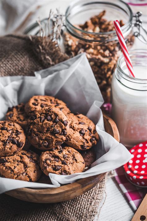 Chocolate Cookies With Milk Vertical Free Stock Photo Picjumbo