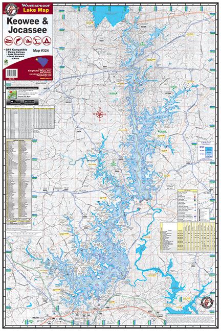 Lakes Keowee And Jocassee 324 Kingfisher Maps Inc