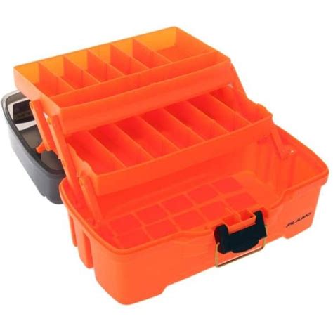 Plano Tray Tackle Box W Dual Top Access Smoke And Bright Orange