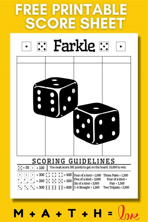 Farkle Rules Printable Free Printable Templates