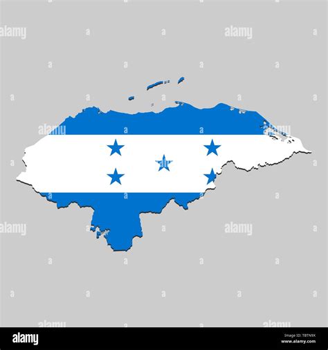 Mapa De Honduras Con Bandera Ilustracion Vectorial Imagen Vector De
