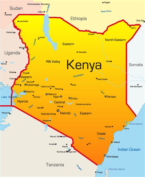 Where is kenya located on the world map. Kenya Map Showing Attractions & Accommodation