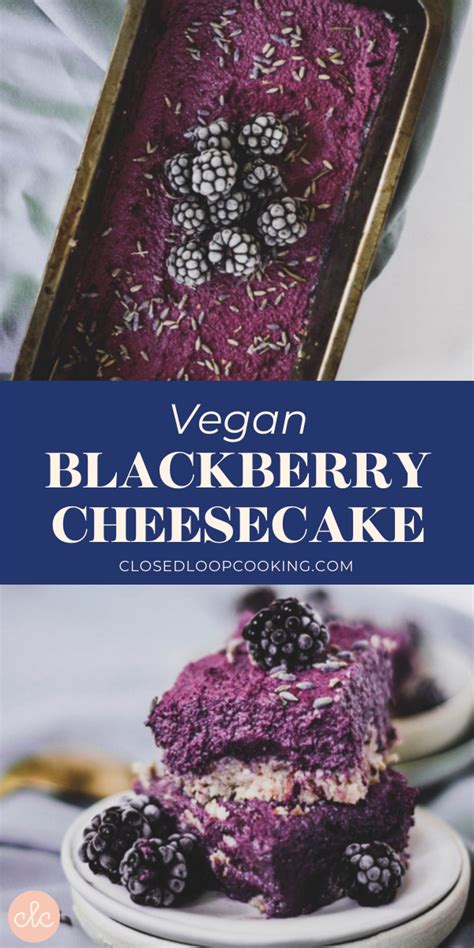 Creamy Blackberry Vegan Cheesecake Bars Closed Loop Cooking Recipe Low Sugar Desserts
