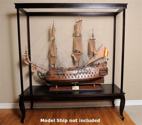Tall Ship Boat Wooden Display Case Xl Cabinet Stand For 58 Models