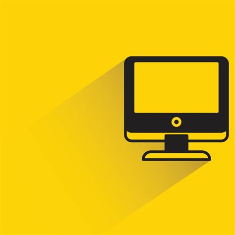 Desktop Computer Icon Yellow Background Vector Illustration 7414205