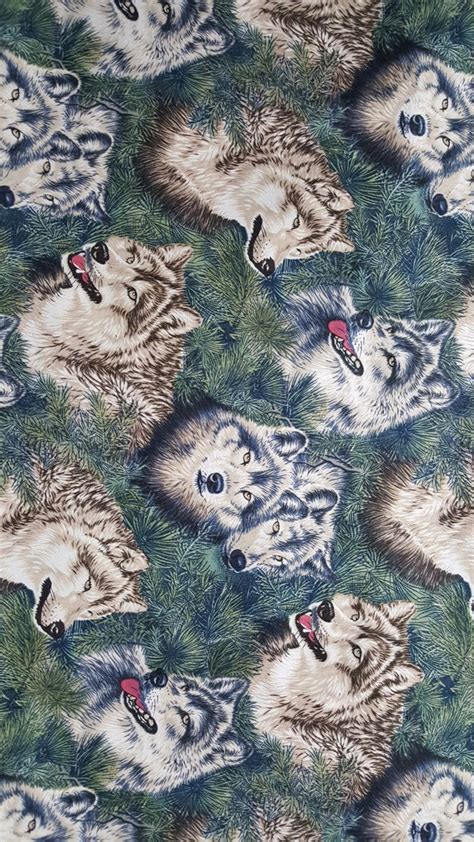 Larry Fanning Timber Wolves By David Textiles Fabric By The Etsy