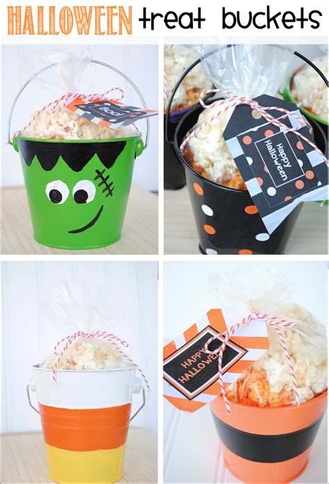 Looking for a unique gift for your son? Halloween Treat Buckets & Printable Halloween Gift Tags